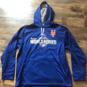 NWOT Majestic 2015 New York Mets World Series MLB pullover hoodie size XL